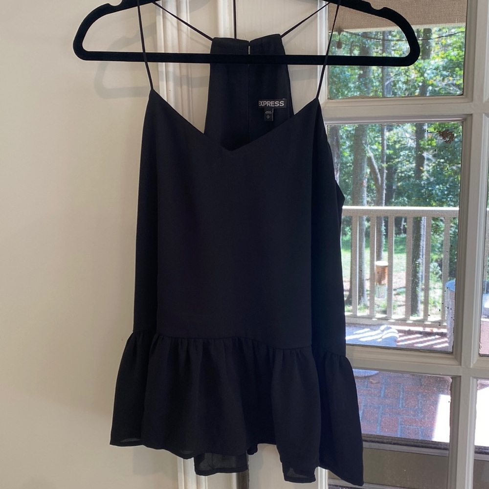 Black peplum tank